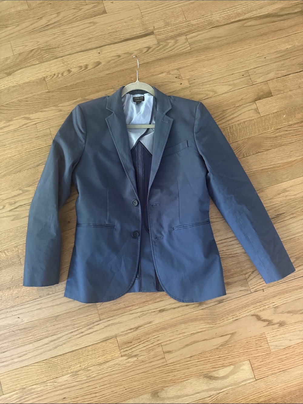 Crewcuts Light Blue Lined Blazer with Navy Trim